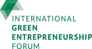 Green typography logo International Green Entrepreneurship Forum in 